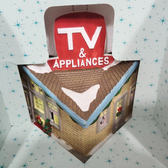 Vintage Santa's Workbench RetroVille Light up 3 Son's Appliance & TV Store - Picture 2 of 6